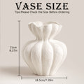 White Ceramic Vase, 8.2 Inch Modern Boho White Flower Vase for Home Decor, Unique Vase for Farmhouse Living Room Cabinet Table Centerpieces Wedding Decorations