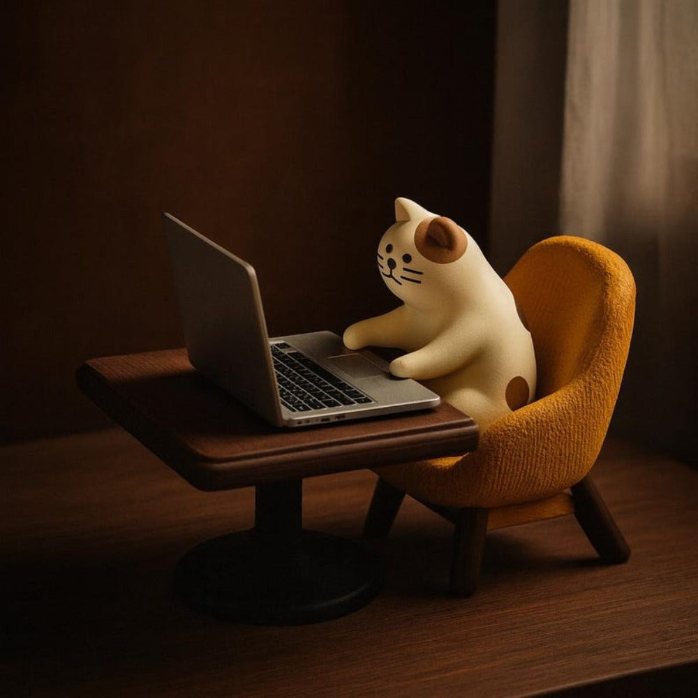 Cute Resin Cat Figurine Statue - Outdoor Garden Decor Suitable for Garden,, Balcony Decoration with Kitten Statue, -Themed Ornament for, Shelves, or Gift for Cat Lovers