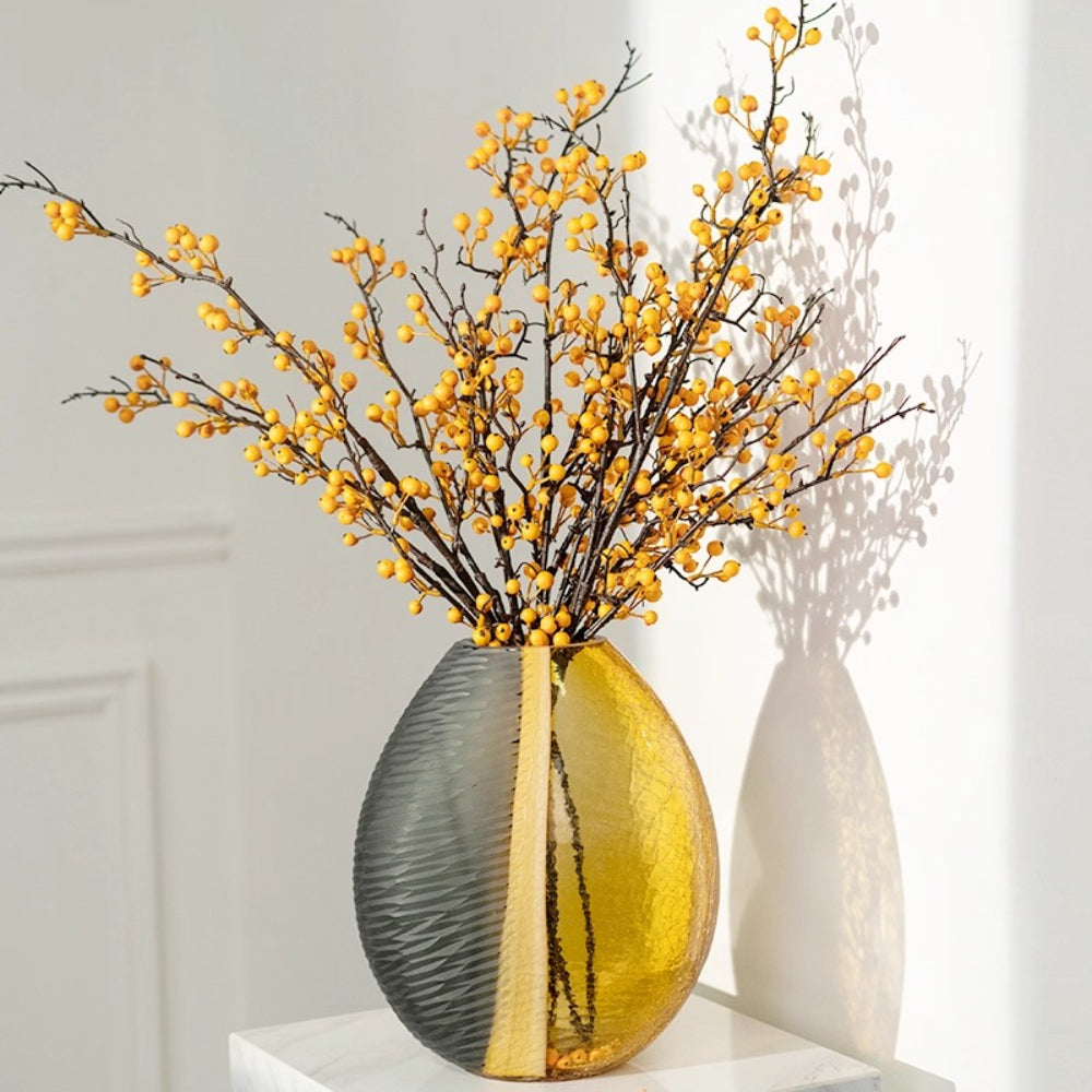 1 Water Culture Ice Cracked Glass Vase, High-End Hydroponic Flower Arrangement Decoration, Modern Creative Living Room And Foyer Decoration (Small)