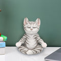 Multicolor Yoga Pose Cat Figurine Statue - Interactive Yoga Cat & Collectible Statue Suitable for Office Decor, Shelf Display, Gift for Cat Lovers, Yoga-Themed Decoration for And