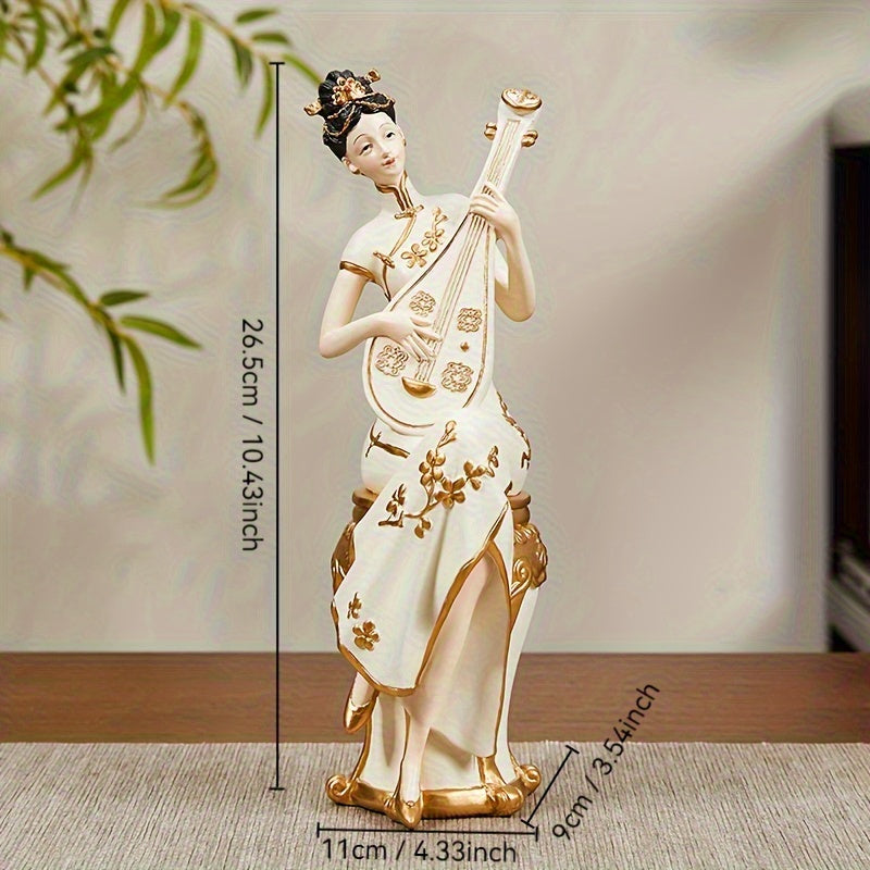 1pc New Style Qipao Lady Figurine Living Room Tea Room Zen High-end Curio Shelf Entrance Decoration