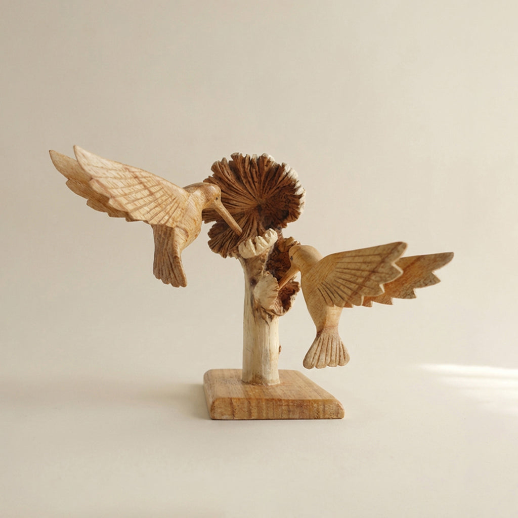 Wooden Rustic Sculpture – Mushroom Decoration